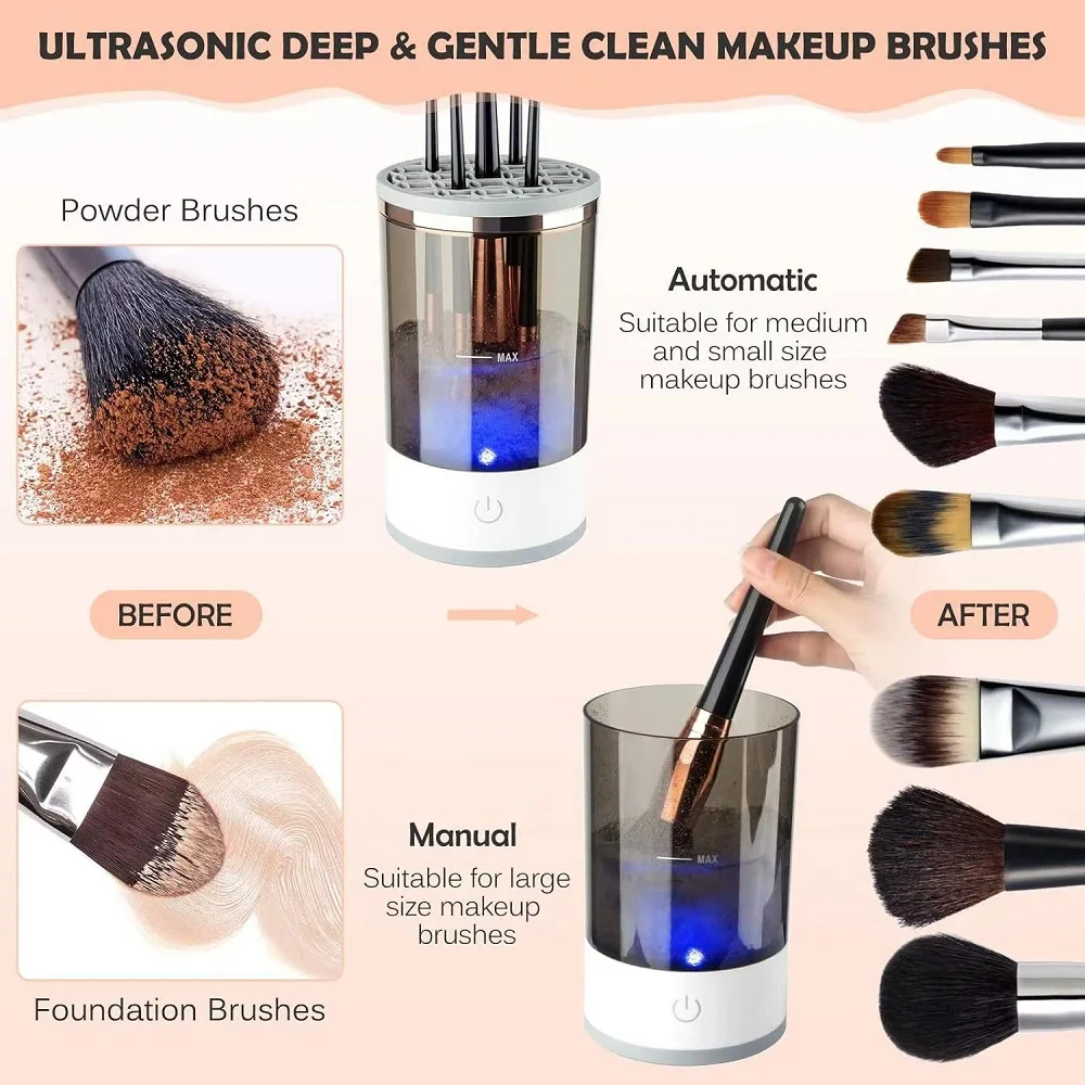 Electric makeup brush cleaner