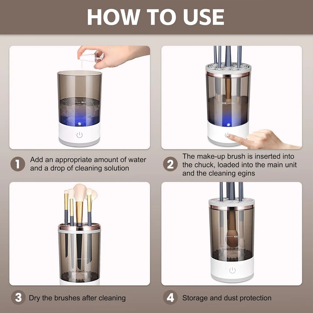 Electric makeup brush cleaner