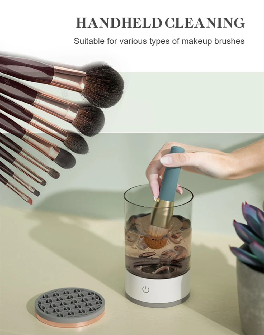 Electric makeup brush cleaner
