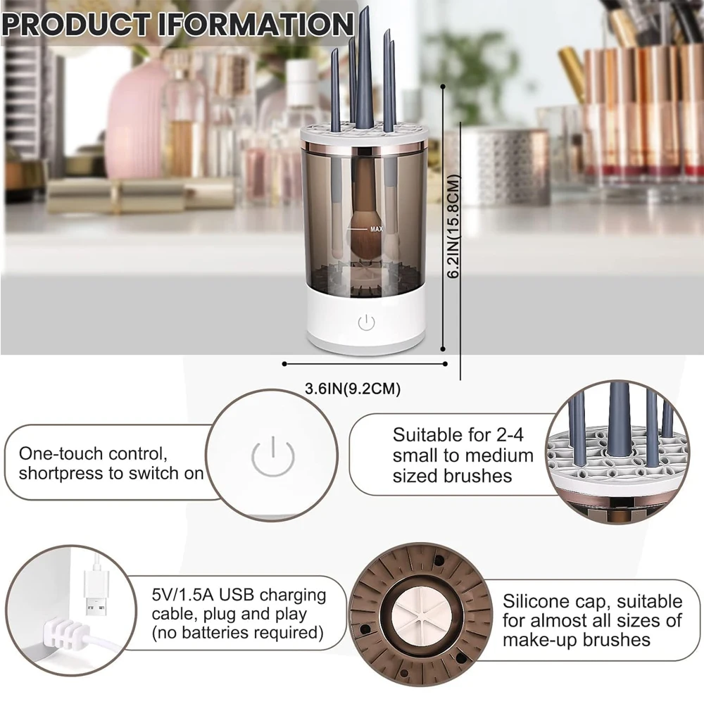Electric makeup brush cleaner